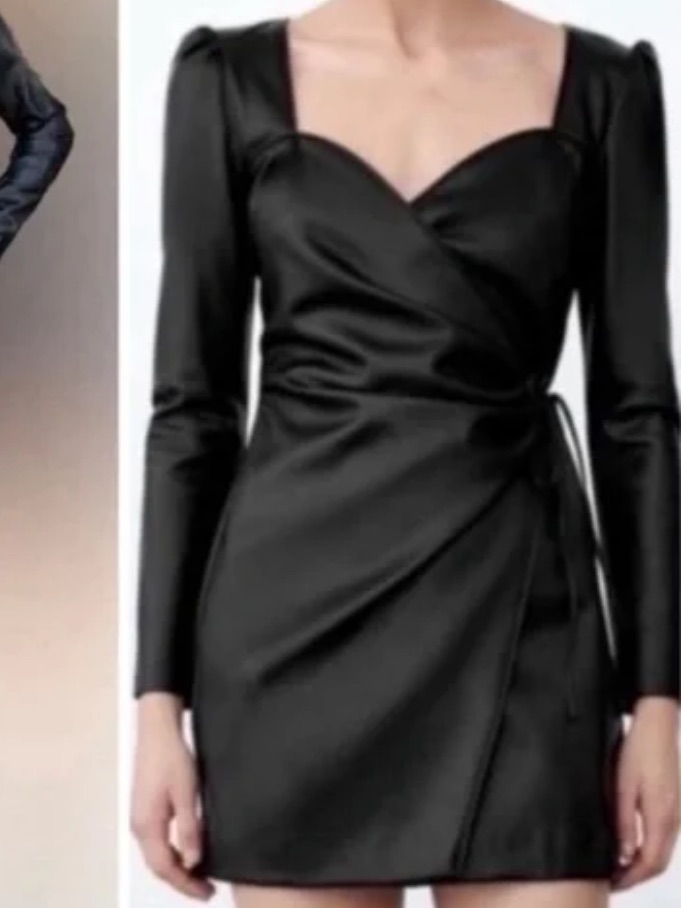 House Of Harlow 1960 Wrap Dress Faux Leather Dark Green Vegan Large